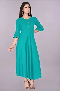 Trendy Green Ethnic Flared Kurti For Women-thumb1