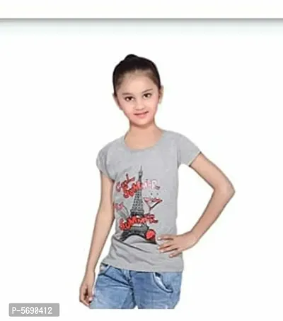 Girl's Cotton Printed T-Shirt Pack Of 1