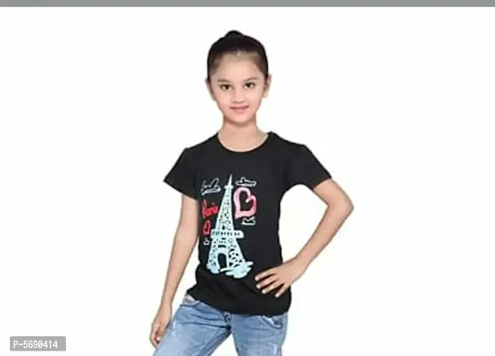 Girl's Cotton Printed T-Shirt Pack Of 1