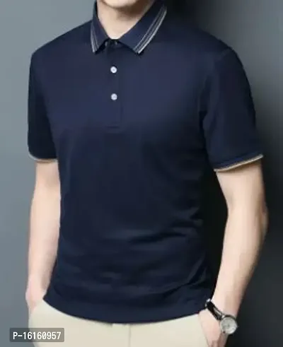 Reliable Black Polyester Solid Polos For Men
