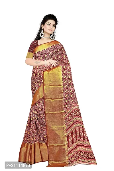 Lovly Women's Printed Moss Chiffon Beautiful Ethinic Wear Saree With Unstiched Blouse Piece (A_V_M_16062072-Maroon)-thumb3