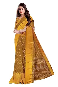 Lovly Women's Foil Print Moss Chiffon Beautiful Ethinic Wear Saree With Unstiched Blouse Piece (A_V_M_16062103-MustardYellow)-thumb2