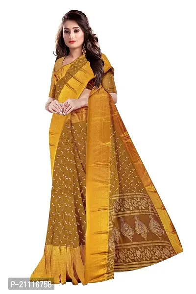 Lovly Women's Foil Print Moss Chiffon Beautiful Ethinic Wear Saree With Unstiched Blouse Piece (A_V_M_16062103-MustardYellow)-thumb3