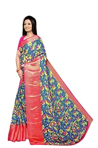 Lovly Women's Printed Moss Chiffon Beautiful Ethinic Wear Saree With Unstiched Blouse Piece (A_V_M_16062069-Turquoise)-thumb1