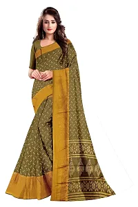 Lovly Women's Foil Print Moss Chiffon Beautiful Ethinic Wear Saree With Unstiched Blouse Piece (A_V_M_16062102-Mahendi)-thumb1