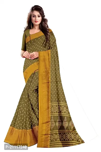 Lovly Women's Foil Print Moss Chiffon Beautiful Ethinic Wear Saree With Unstiched Blouse Piece (A_V_M_16062102-Mahendi)-thumb2