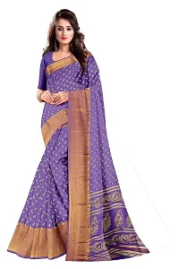 Lovly Women's Foil Print Moss Chiffon Beautiful Ethinic Wear Saree With Unstiched Blouse Piece (A_V_M_16062101-LightPurple)-thumb1