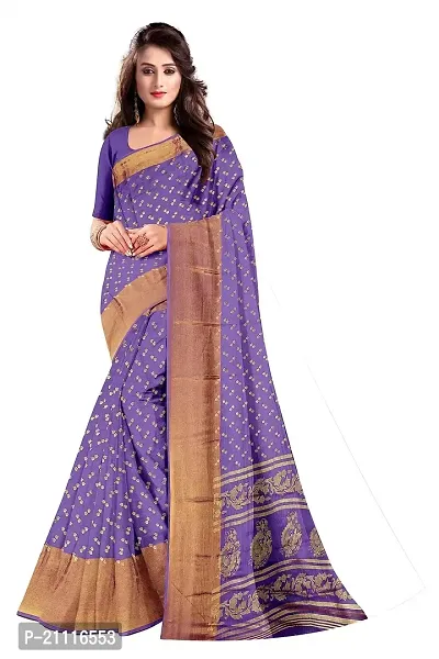 Lovly Women's Foil Print Moss Chiffon Beautiful Ethinic Wear Saree With Unstiched Blouse Piece (A_V_M_16062101-LightPurple)-thumb2