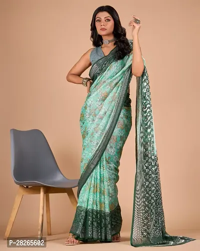 Fancy Brasso Saree With Blouse Piece For Women