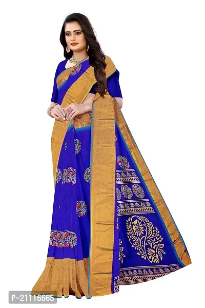 Lovly Women's Printed Moss Chiffon Beautiful Ethinic Wear Saree With Unstiched Blouse Piece (A_V_M_16062045-RoyalBlue)-thumb3