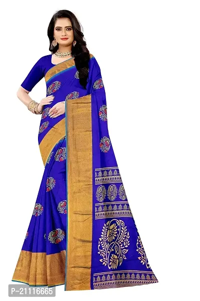 Lovly Women's Printed Moss Chiffon Beautiful Ethinic Wear Saree With Unstiched Blouse Piece (A_V_M_16062045-RoyalBlue)-thumb2