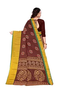 Lovly Women's Printed Moss Chiffon Beautiful Ethinic Wear Saree With Unstiched Blouse Piece (A_V_M_16062040-Coffee)-thumb3