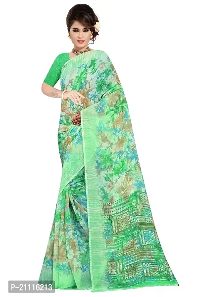 Lovly Women's Printed Weightless Fabric Beautiful Ethinic Wear Saree With Unstiched Blouse Piece (A_V_M_16062114-LightGreen)-thumb3