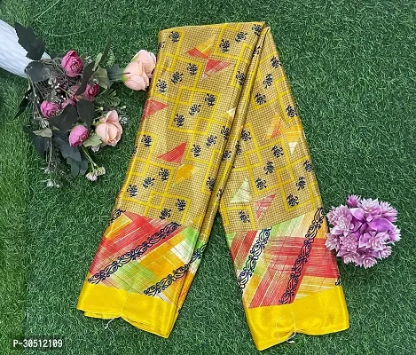 Stylish Crepe Multicoloured Printed Saree With Blouse Piece For Women