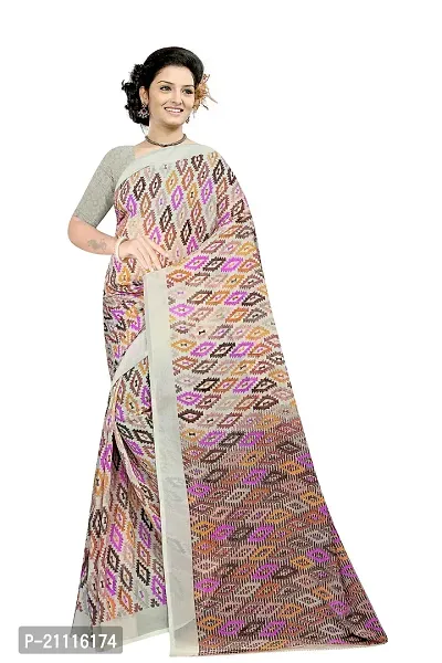 Lovly Women's Printed Weightless Fabric Beautiful Ethinic Wear Saree With Unstiched Blouse Piece (A_V_M_16062134-grey)-thumb3