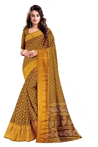 Lovly Women's Foil Print Moss Chiffon Beautiful Ethinic Wear Saree With Unstiched Blouse Piece (A_V_M_16062099-LightBrown)-thumb1