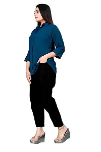 Lovly Women's Solid Important Georgette 3/4 Sleeve Collar Neck Designer Top (A_V_M_P_54698)-thumb3