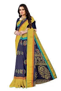 Lovly Women's Printed Moss Chiffon Beautiful Ethinic Wear Saree With Unstiched Blouse Piece (A_V_M_16062039-Blue)-thumb2