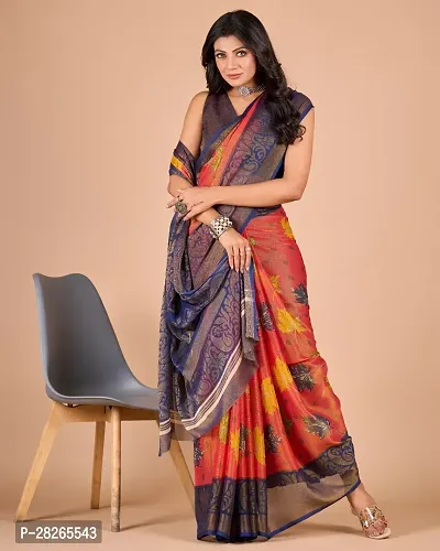 Fancy Chiffon Saree With Blouse Piece For Women-thumb0