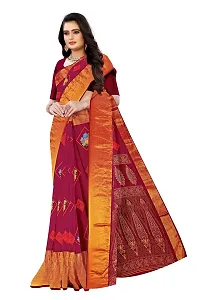 Lovly Women's Printed Moss Chiffon Beautiful Ethinic Wear Saree With Unstiched Blouse Piece (A_V_M_16062030-Wine)-thumb2