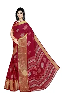 Lovly Women's Printed Moss Chiffon Beautiful Ethinic Wear Saree With Unstiched Blouse Piece (A_V_M_16062094-Wine)-thumb1