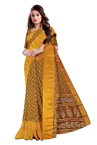 Lovly Women's Foil Print Moss Chiffon Beautiful Ethinic Wear Saree With Unstiched Blouse Piece (A_V_M_16062099-LightBrown)-thumb2