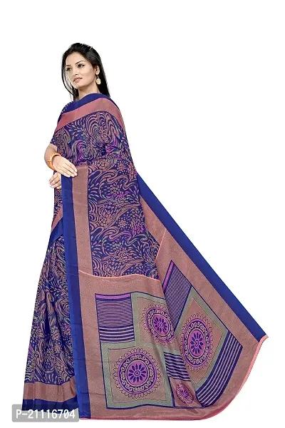 Lovly Women's Crepe Silk Printed Saree With Unstitched Blouse Piece - Festival,Party,Wedding (A-M-S-115)-thumb3