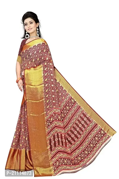 Lovly Women's Printed Moss Chiffon Beautiful Ethinic Wear Saree With Unstiched Blouse Piece (A_V_M_16062072-Maroon)-thumb2