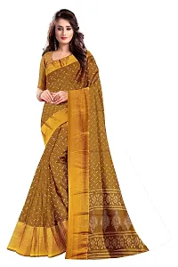 Lovly Women's Foil Print Moss Chiffon Beautiful Ethinic Wear Saree With Unstiched Blouse Piece (A_V_M_16062103-MustardYellow)-thumb1