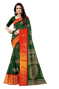 Lovly Women's Printed Moss Chiffon Beautiful Ethinic Wear Saree With Unstiched Blouse Piece (A_V_M_16062041-Green)-thumb1