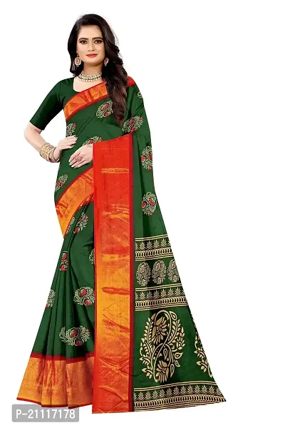 Lovly Women's Printed Moss Chiffon Beautiful Ethinic Wear Saree With Unstiched Blouse Piece (A_V_M_16062041-Green)-thumb2