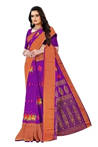 Lovly Women's Printed Moss Chiffon Beautiful Ethinic Wear Saree With Unstiched Blouse Piece (A_V_M_16062027-Purple)-thumb2