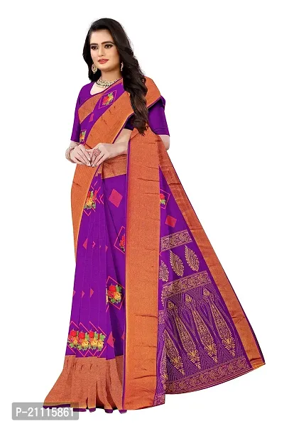 Lovly Women's Printed Moss Chiffon Beautiful Ethinic Wear Saree With Unstiched Blouse Piece (A_V_M_16062027-Purple)-thumb3