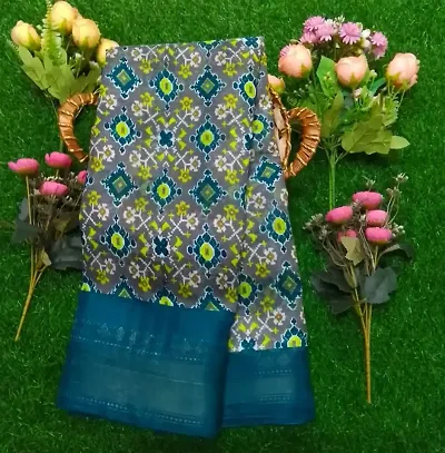 Glamorous Cotton Silk Saree with Blouse piece 