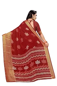 Lovly Women's Printed Moss Chiffon Beautiful Ethinic Wear Saree With Unstiched Blouse Piece (A_V_M_16062096-Red)-thumb3