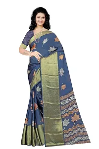 Lovly Women's Printed Moss Chiffon Beautiful Ethinic Wear Saree With Unstiched Blouse Piece (A_V_M_16062097-DarkBlue)-thumb3