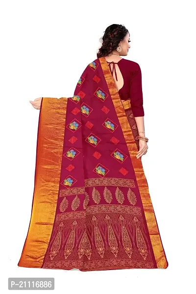 Lovly Women's Printed Moss Chiffon Beautiful Ethinic Wear Saree With Unstiched Blouse Piece (A_V_M_16062030-Wine)-thumb4