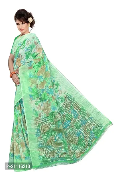 Lovly Women's Printed Weightless Fabric Beautiful Ethinic Wear Saree With Unstiched Blouse Piece (A_V_M_16062114-LightGreen)-thumb2