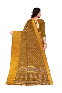 Lovly Women's Foil Print Moss Chiffon Beautiful Ethinic Wear Saree With Unstiched Blouse Piece (A_V_M_16062099-LightBrown)-thumb3