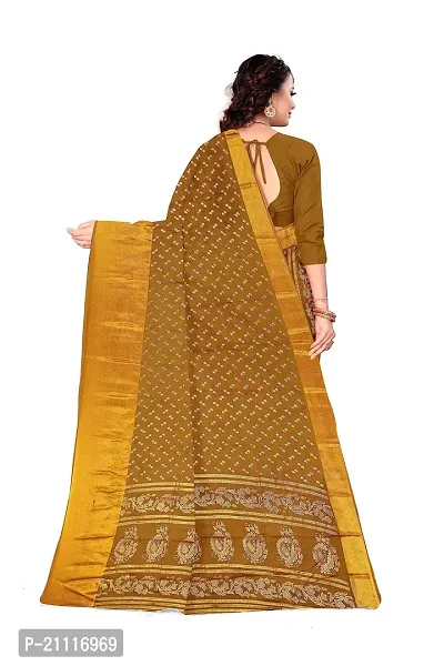 Lovly Women's Foil Print Moss Chiffon Beautiful Ethinic Wear Saree With Unstiched Blouse Piece (A_V_M_16062099-LightBrown)-thumb4