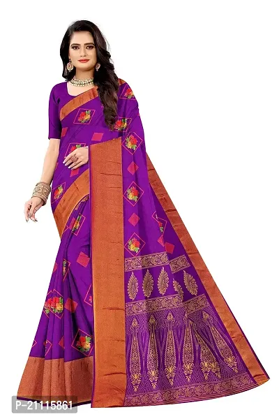 Lovly Women's Printed Moss Chiffon Beautiful Ethinic Wear Saree With Unstiched Blouse Piece (A_V_M_16062027-Purple)-thumb0