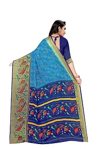 Lovly Women's Printed Moss Chiffon Beautiful Ethinic Wear Saree With Unstiched Blouse Piece (A_V_M_16062086-Turquoise)-thumb3