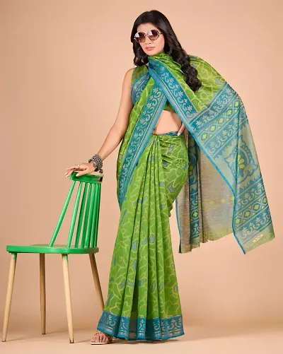 Alluring Brasso Saree with Blouse piece 
