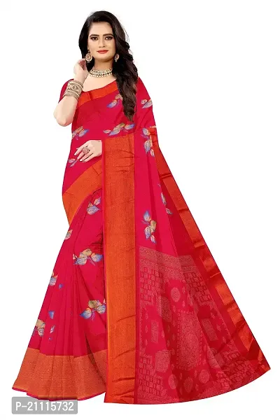 Lovly Women's Printed Moss Chiffon Beautiful Ethinic Wear Saree With Unstiched Blouse Piece (A_V_M_16062051-Pink)-thumb0