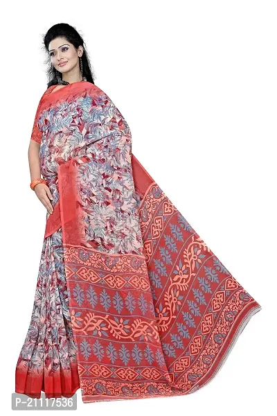 Lovly Women's Printed Weightless Fabric Beautiful Ethinic Wear Saree With Unstiched Blouse Piece (A_V_M_16062128-Peach)-thumb2