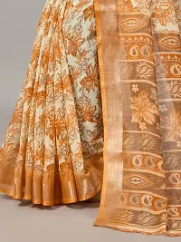 Stylish Mustard Cotton Saree With Blouse Piece For Women-thumb2