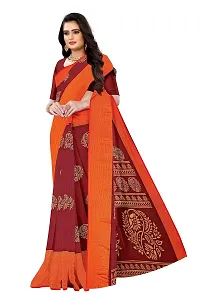 Lovly Women's Printed Moss Chiffon Beautiful Ethinic Wear Saree With Unstiched Blouse Piece (A_V_M_16062042-Maroon)-thumb2