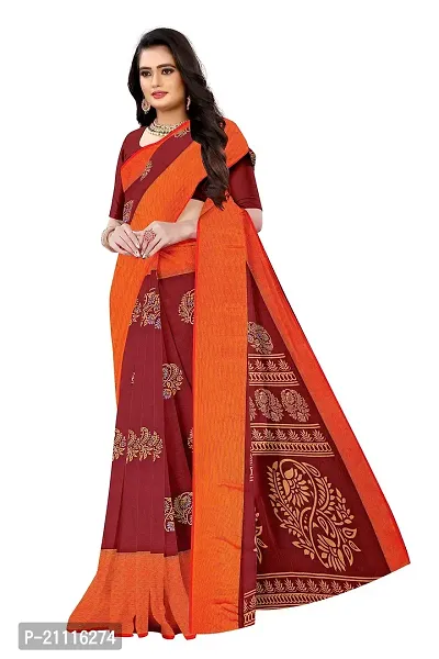 Lovly Women's Printed Moss Chiffon Beautiful Ethinic Wear Saree With Unstiched Blouse Piece (A_V_M_16062042-Maroon)-thumb3