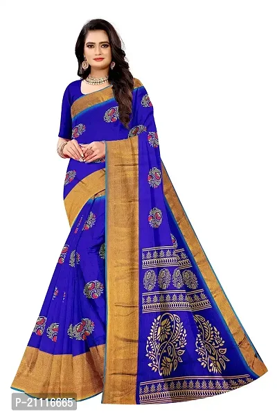 Lovly Women's Printed Moss Chiffon Beautiful Ethinic Wear Saree With Unstiched Blouse Piece (A_V_M_16062045-RoyalBlue)