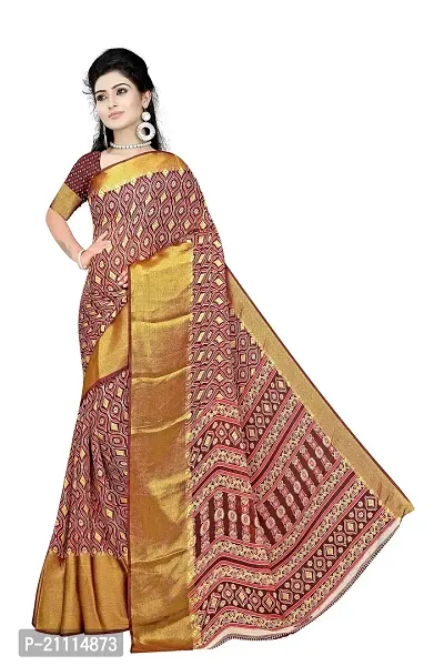 Lovly Women's Printed Moss Chiffon Beautiful Ethinic Wear Saree With Unstiched Blouse Piece (A_V_M_16062072-Maroon)-thumb0